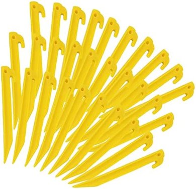 AITIME 30 Pack 9" Durable Plastic Tent Stakes for Camping & Gardens