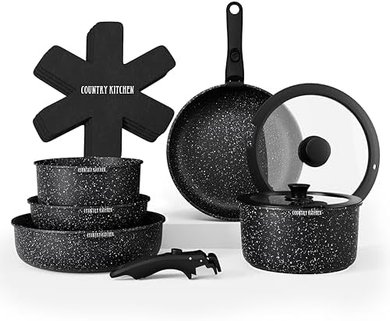 Country Kitchen Cookware: Oven-Safe, Removable-Handle Pots & Pans