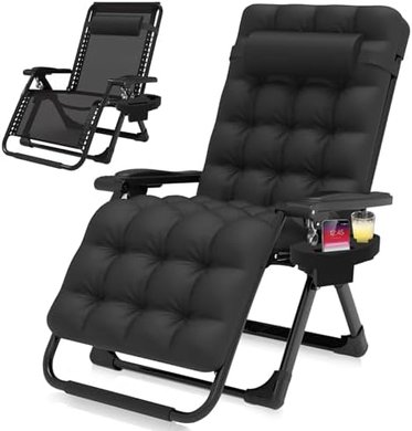 Suteck Zero Gravity Recliner: Folding, Cushioned, with Cup Holder
