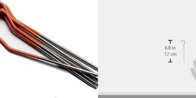 Vargo Titanium Tent Stakes (6-pack): Ultralight, Fluorescent Orange