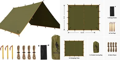 Free Soldier Waterproof Camping Tarp (10x10.5ft)