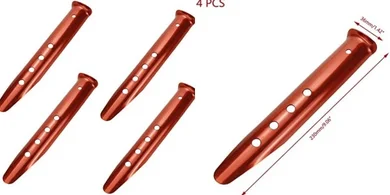 KUMGROT Orange Aluminum Tent Stakes (4-pack, 9")