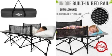Portable Folding Toddler Cot Bed for Travel & Home