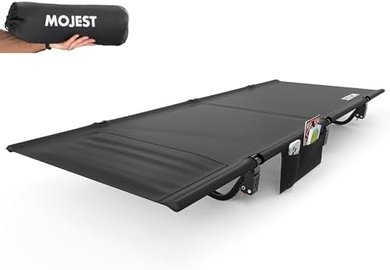 Ultralight Portable Camping Cot: 350lb Capacity, Black