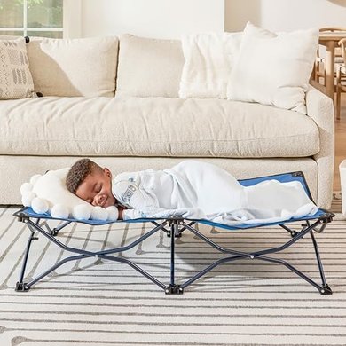 Regalo My Cot Portable Toddler Bed (Royal Blue, 48x24x9")
