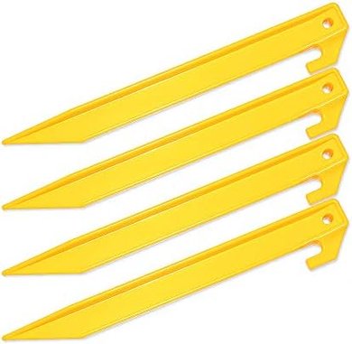 Heavy-duty 9-inch plastic tent stakes (10-pack) for camping, gardening, etc.
