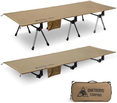 OneTigris Supranubis Adjustable Camping Cot: Lightweight, Strong (330lbs)